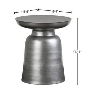 Tabouret sur pied en étain brossé de qualité supérieure, table à boissons moderne pour salon - Product Image 3