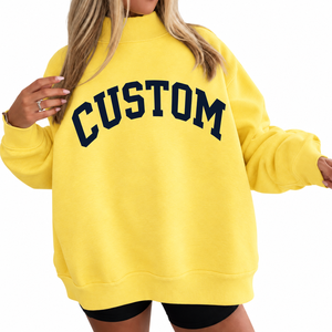 Premium Quality Women's <b>Mock</b> <b>Neck</b> Oversized Pullover Sweatshirt Fleece Fabric Casual Winter Streetwear <b>Top</b> OEM Service - Product Image 2