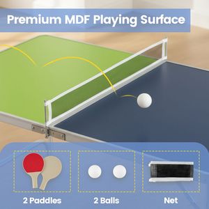 Mesa de Ping Pong Plegable de Altura Ajustable, Juego de Mesa de Tenis de Mesa Mini para Jugadores de Ping Pong - Product Image 5