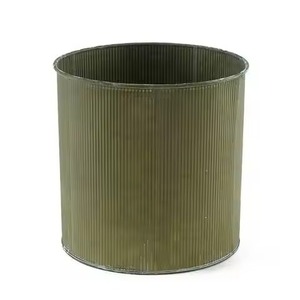 Pot de fleurs en métal circulaire vert durable pour jardin extérieur, idéal pour plantes vertes - Vente chaude - Product Image 1