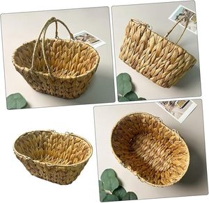 Wholesale Rattan Storage <b>Basket</b> with Handle Woven Organizer for Vegetable <b>Egg</b> Fruit Picnic Home Storage <b>Basket</b> OEM ODM Hot Sale - Product Image 2