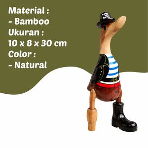 Pato Pirata Artesanal de Bambú - Product Image 3