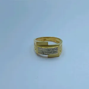 Bague pour homme en or 22 carats, design triple bande de diamants, classique, élégante, de luxe, avec bijoux pour un usage quotidien - Product Image 2