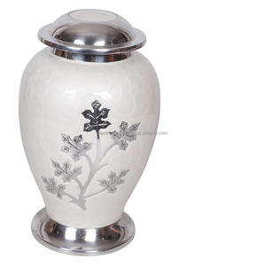 Urne blanche faite à la main blanche brillante Top vente classique urne de crémation de haute qualité fournitures funéraires pour les cendres adultes finies - Product Image 1