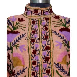 Chaqueta de Mujer Hecha a Mano, 100% Algodón, Tejido de Punto, Estampado Floral, Cuello en V, Bordado a Máquina, Transpirable, Ecológica - Product Image 3