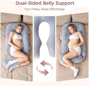 Oreiller de grossesse pour dormir sur le côté avec housse rafraîchissante, oreiller de soutien pour la maternité - Product Image 5