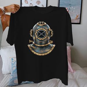 Casco DE BUCEO ANTIGUO vintage Steampunk Camiseta cómoda de algodón puro para mujer - Product Image 2