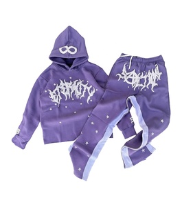Survêtement pour homme à capuche avec logo personnalisé, lavage à l'acide, de haute qualité, en polyester/coton, streetwear, vêtements de sport tendance - Product Image 6