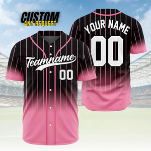 Camiseta de Béisbol Personalizada con Rayas, Sublimada, con Botones, Uniforme de Equipo, Nombre y Número Personalizados, Camiseta Deportiva de Softbol al por Mayor - Product Image 4