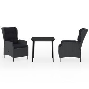 Conjunto de Comedor Compacto para Jardín de Acero con Recubrimiento en Polvo Gris Oscuro - Product Image 2