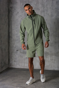 Conjunto de Chaqueta Cortavientos Ligera con Capucha y Pantalones Cortos para Hombre, Ropa Deportiva Informal para Actividades al Aire Libre, Ropa Deportiva para Correr - Product Image 4