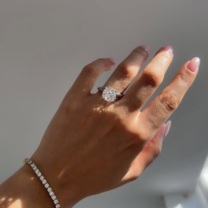 Elegant VVS Diam Lab Grown Diamond E Color Minimalist <b>Infinity</b> Design 925 Silver Solitaire Engagement Wedding Fine Jewelry Gift - Product Image 5