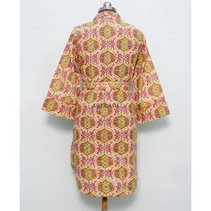 Women Bohemian Casual Dresses Handmade <b>Flower</b> Printed V-neck Long Sleeve Midi Breathable Eco-Friendly Washable Natural Waistline - Product Image 6