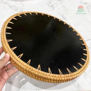 Bandeja redonda de ratán con diseño de mandala de rayos de sol, bandeja de concha de capiz, bandeja decorativa, regalo de 18 cumpleaños para una hija. - Product Image 3