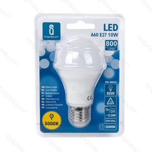 Lampadina LED A60 E27 10W 3000K Luce Calda 800Lm Ampio Angolo 25000H Durata - Product Image 1