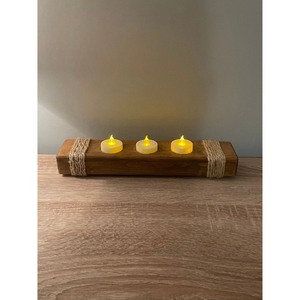 KHOOSI OVERSEAS Fantastic Quality Handmade Wooden Rectangular Tea <b>Light</b> Holder <b>Rope</b> Detail Eco-Friendly Heat Resistant for Home - Product Image 4