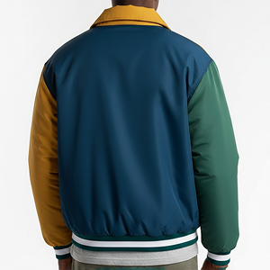 Hot Selling Custom Made Color Block Cotton <b>Padded</b> College Jacket Fashionable Breathable Loose Fit <b>Hip</b> Hop Style Varsity Jacket - Product Image 6