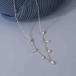 Colgante de Lujo de Plata S925 con Moissanita de Corte Marquesa y Redondo para Mujer, 1.95 CT, Calidad VS EF, Joyería con 7 Piedras en Forma de Marquesa, Regalo - Product Image 3