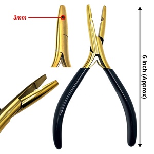 Pince professionnelle 1 trou 3 mm en acier inoxydable pour extensions capillaires, outil d'installation de micro-anneaux et nano-anneaux, durable, réutilisable, usage commercial - Product Image 1