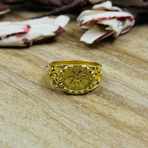 Nouvelles bagues signet bohèmes en laiton pour femmes, plaquées or 18 carats, motif étoile céleste florale, pour la vente en gros/OEM/ODM - Product Image 4