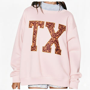 Women's Oversized Fleece <b>Mock</b> <b>Neck</b> Long Sleeve Sweatshirt with Embroidery Autumn/Winter Casual Pullover <b>Tops</b> Front Logo - Product Image 1