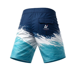 Shorts de bain pour homme personnalisés à séchage rapide, imprimé vagues océaniques, légers, extensibles, pour sports nautiques - Product Image 3