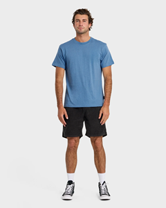 Camiseta clásica de algodón azul para hombre, camiseta informal de manga corta, suave y transpirable, cómoda, básica, con cuello redondo, para el día a día - Product Image 2