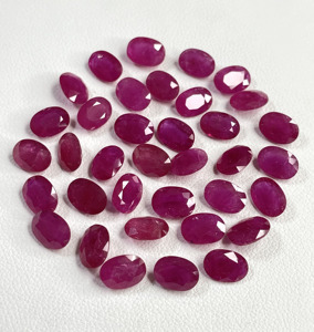 100% Natural Fine Quality Mozambique <b>Ruby</b> Heat 5x7mm Calibrated Oval Cut Reddish Pink Color Loose Gemstone for Making Jewellery - Product Image 1