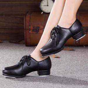 Chaussures de claquettes pour femmes Baifa Danzo en cuir véritable noir, talon plat, style Oxford avec claquettes en aluminium, faible MOQ, OEM, ODM, DDP - Product Image 5