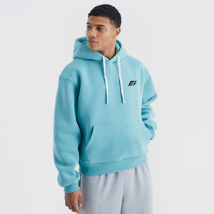 Wholesale Custom Logo Embossed Hooded Thick Oversized Terry Lined Winter Pullover Men's Hoodies Casual Sweatshirt 100% Cotton - Product Image 1