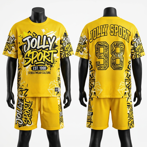 ชุดเสื้อและกางเกงขาสั้นผ้าเจอร์ซีย์โพลีเอสเตอร์ตาข่ายพรีเมียม 180 GSM สีส้มดำ ตกแต่งด้วยผ้าทวิลล์ปักโลโก้ตามสั่ง ชุดกีฬาสำหรับผู้ชาย - Product Image 6