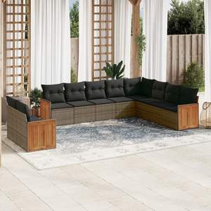 Conjunto de Sofás Modulares Grandes de Ratán PE Gris para Jardín, Colección Premium de Muebles Modulares para Exteriores - Product Image 1