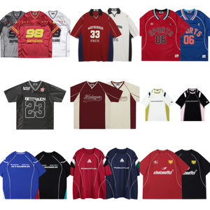 Camiseta deportiva informal de malla elástica con estampado de letras y cuello en V para mujer, de manga larga y corte holgado - Product Image 4