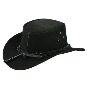 Unisex Black Wool Cowboy <b>Hat</b> Wide Brim Braided <b>Band</b> Adjustable Outdoor Casual Spring Summer Adult Fit - Product Image 3