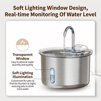 Bouteille d'eau intelligente pour animaux de compagnie de 2,2 L et distributeur automatique de nourriture - Fontaine à eau en acier inoxydable écologique pour oiseaux