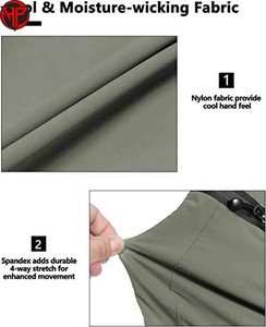 Men Quick Dry Fishing Shorts Lightweight Bermuda Short Drawstring Zipper Pocket Anti UV Outdoor Sports Wear - Product Image 4