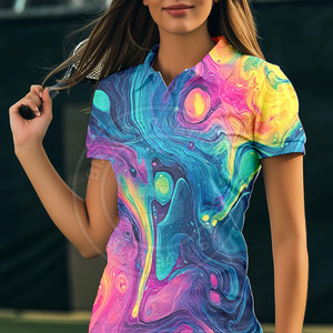 Polo de Golf para Mujer, Estilo Casual, Tela Ligera, para Uso Diario, con Mangas Cortas, MOQ Bajo - Product Image 4