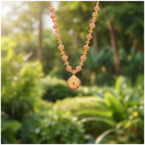 Lakshmi Coin Style Short Necklace Set-Fashion Jewelry - Product Image 3