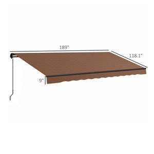 Toldo Retráctil de 16 Pies x 10 Pies, 280 g/m², Resistente a los Rayos UV, Protección Solar, Marrón, Brazos Plegables, Resistente al Viento, para Terraza, Balcón, Patio - Product Image 3