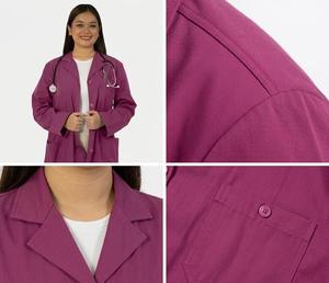 เสื้อกาวน์สีม่วงแบบยูนิเซ็กซ์ ผ้าฝ้ายผสมโพลีเอสเตอร์ ทอแบบไร้รอยต่อ สำหรับบุคลากรทางการแพทย์ พร้อมคุณสมบัติตรวจจับเข็ม - Product Image 3