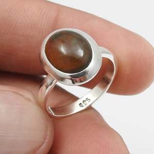 Handcrafted Black Opal Gemstone <b>Ring</b> Available In <b>925</b> Sterling <b>Silver</b> Bezel Setting Oval Cut Gemstone Bohemian Style Jewelry - Product Image 2