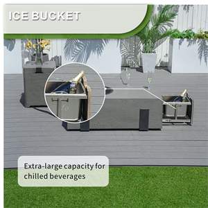Juego de 2 Mesas para Fogatas de Jardín con Cubo de Hielo Integrado, Fogatas Duraderas de Óxido de Magnesio - Product Image 4