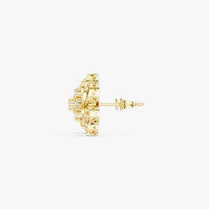 Pendientes de Oro Amarillo de 9K con Diamantes Cultivados en Laboratorio de 0.31CT, Diseño de Racimo de Flores, Corte Brillante Redondo, 7 Piedras, Joyería Fina al por Mayor - Product Image 2