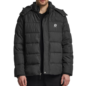<b>Lightweight</b> <b>Men's</b> Casual Puffer <b>Jacket</b> Regular Length with Zipper Closure Winter Warm Plain Dyed Puffer <b>Jacket</b> - Product Image 3