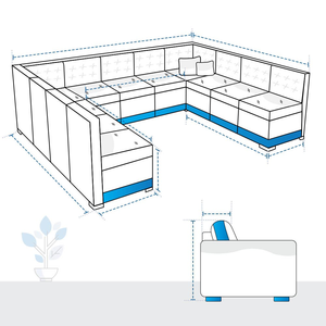 Vietnam Plain Dyed UV-Resistant Coating Sectional Covers Patio Furniture U Shape Sectional Couch Custom Covers <b>Sofa</b> <b>Slipcovers</b> - Product Image 2