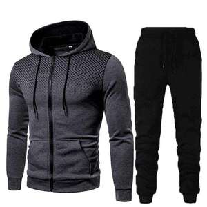 Ensemble de survêtement pour homme OEM, grande taille, léger, sportif, imprimé, avec sweat à capuche zippé intégral, respirant, écologique, logo personnalisé - Product Image 3