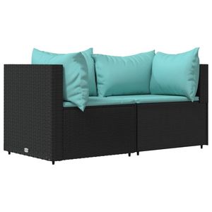 Sofá Esquinero Negro para Patio, Decoración de Jardín - Product Image 2