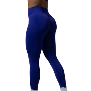Royal <b>Blue</b> Women's Mid Rise Athletic Leggings Stretch Performance Pants for Workout Gym Running Yoga Fitness Training - Product Image 2