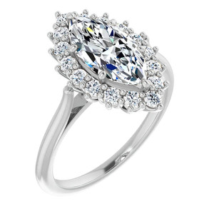 Anillo de Compromiso Gema by Creative Natural con Diamante Cultivado en Laboratorio, Corte Marquesa, Oro de 14K, Certificación IGI, Estilo Elegante para Mujer - Product Image 5