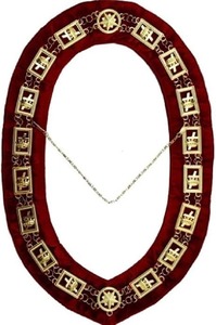 Knights Templar - Masonic Chain Collar - Gold/Silver on <b>Red</b> Material Velvet Metal type Gold/silver - Product Image 2